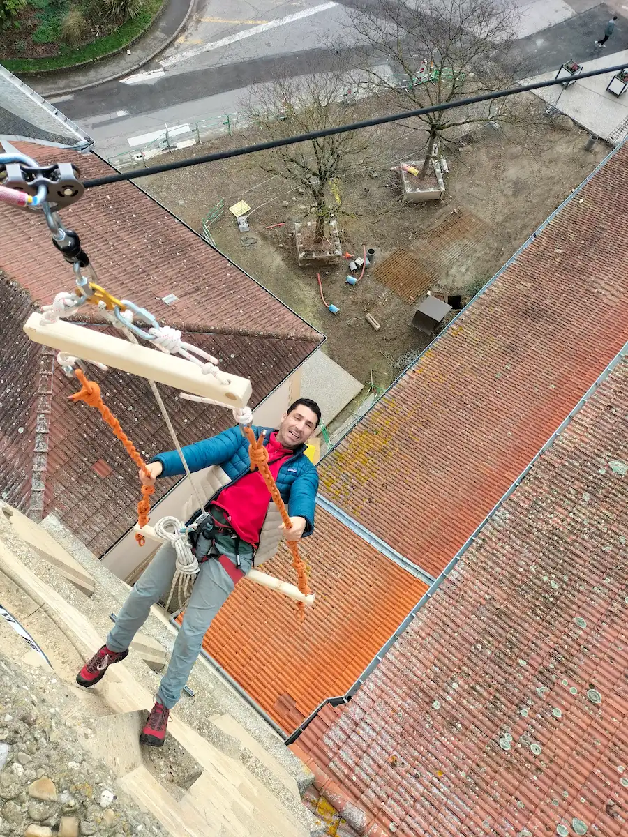 Événementiel animation descente en rappel inauguration