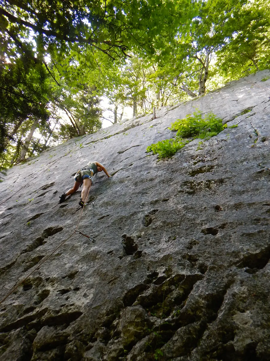 Escalade dans le Jura à Mijoux et Moirans en Montagne