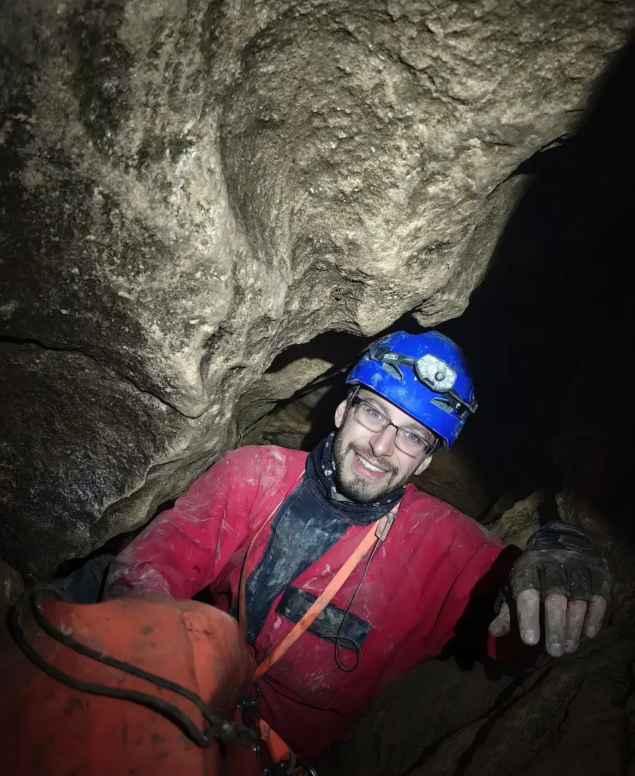 Caving in the Jura at Vouglans